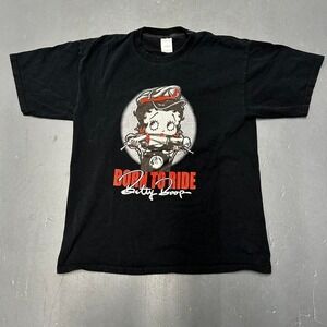 Vintage Y2K Betty boop born to ride biker graphic tee shirt tshirt Size L